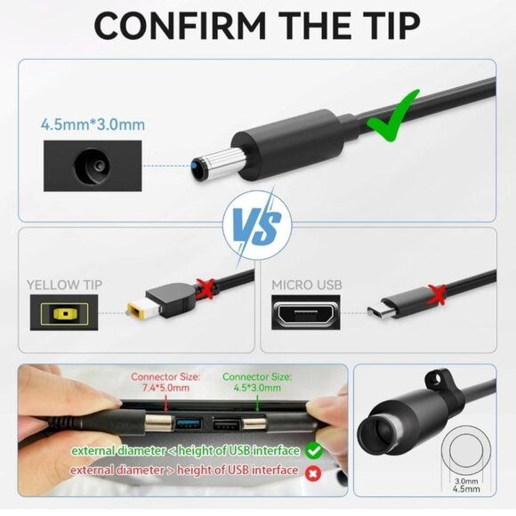 90W AC Adapter for Dell Optiplex Micro Models In Description - Picture 3 of 8